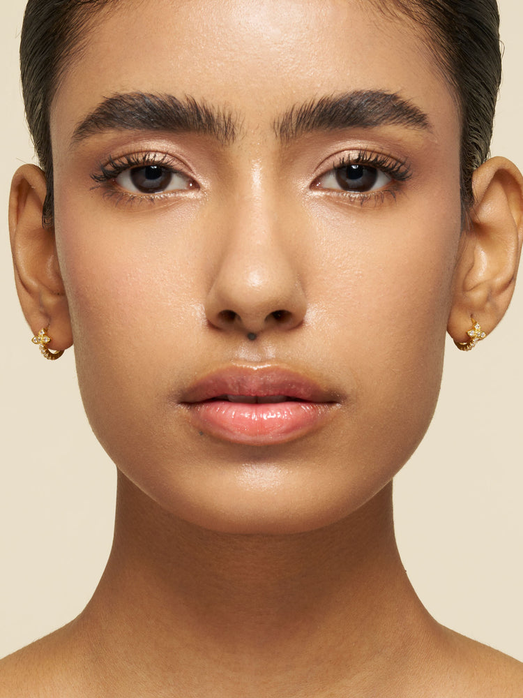 Medieval Cross Huggie Hoop Earrings