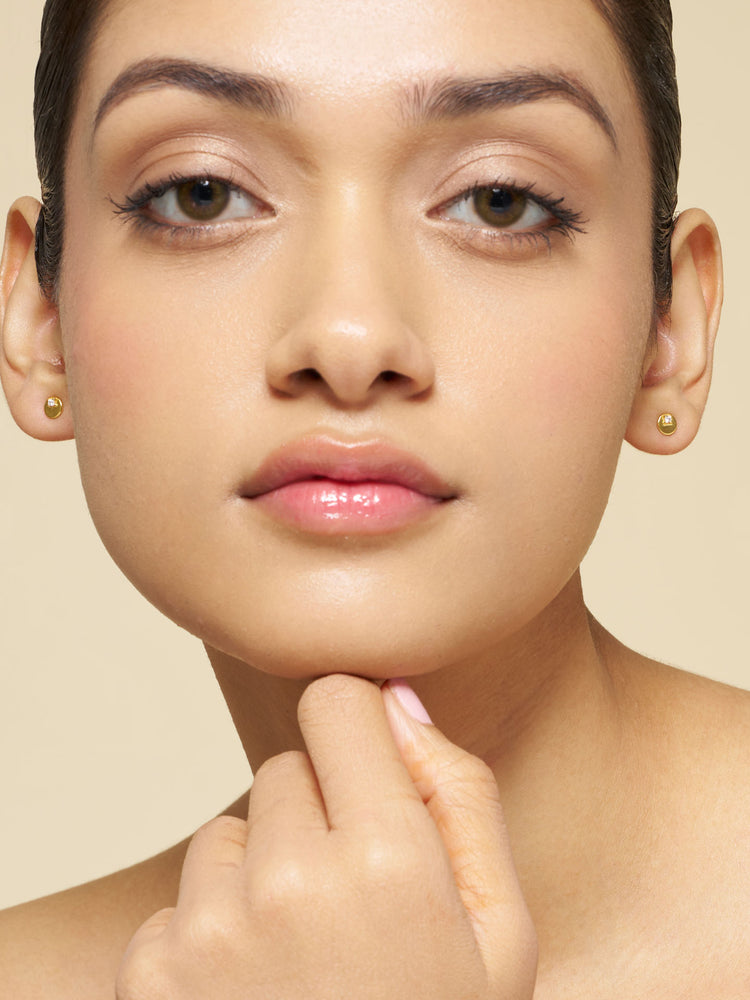 Solitare Disc Stud Earrings
