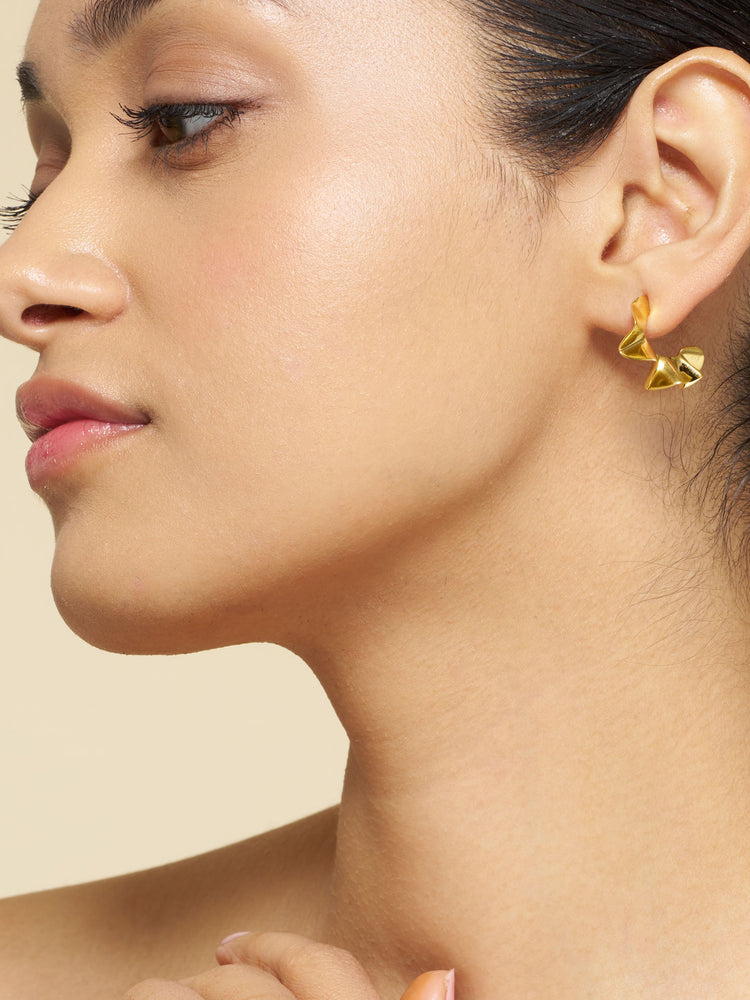 Ribbon Hoop Earrings