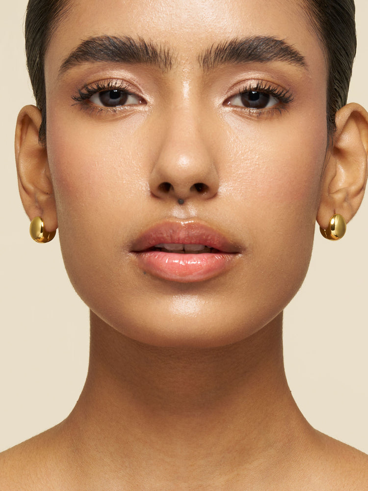 Dome Huggie Hoop Earrings