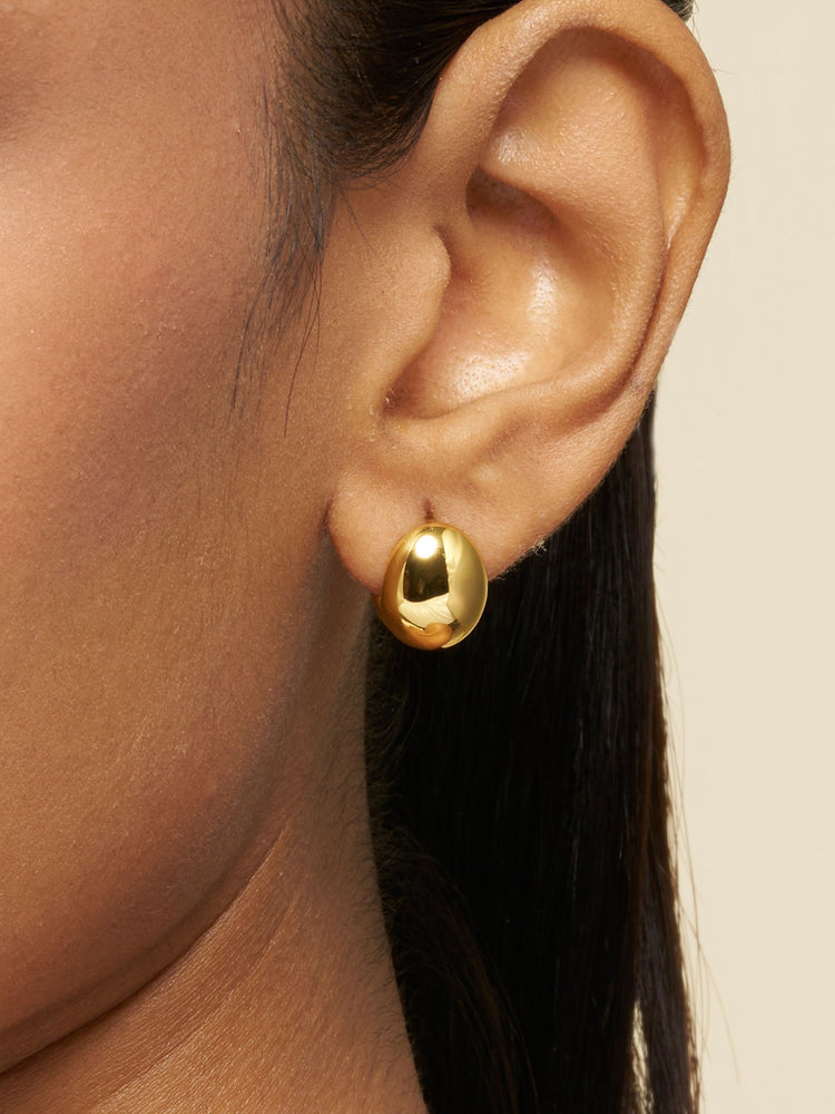 Dome Huggie Hoop Earrings