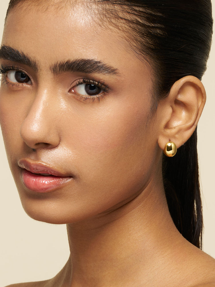 Dome Huggie Hoop Earrings