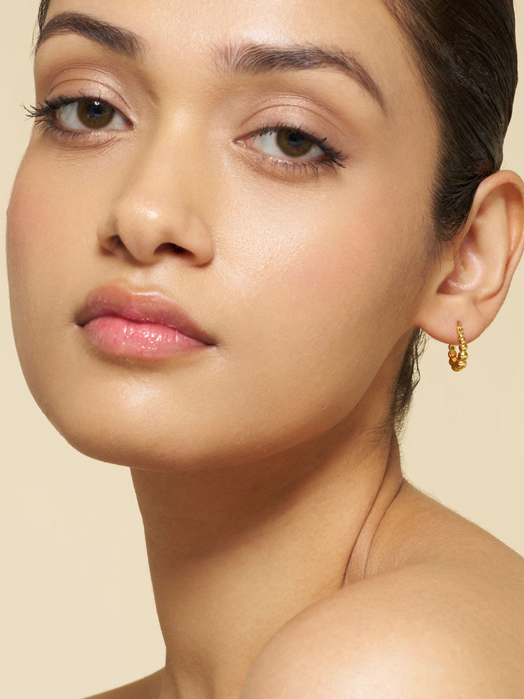 Beaded Mini Hoop Earrings