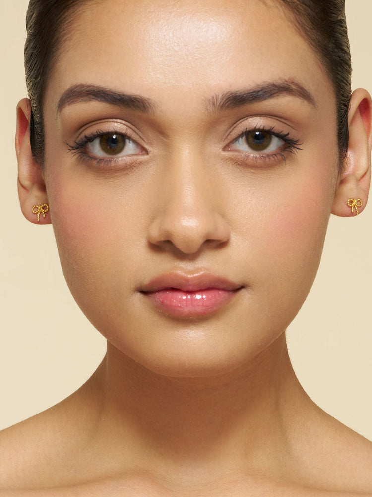 Rope Bow Stud Earrings