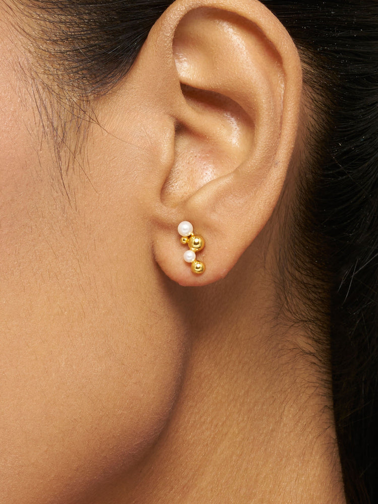 Pearl Bubble Cluster Stud Earrings