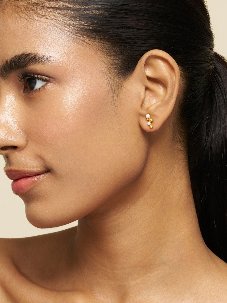 Pearl Bubble Cluster Stud Earrings
