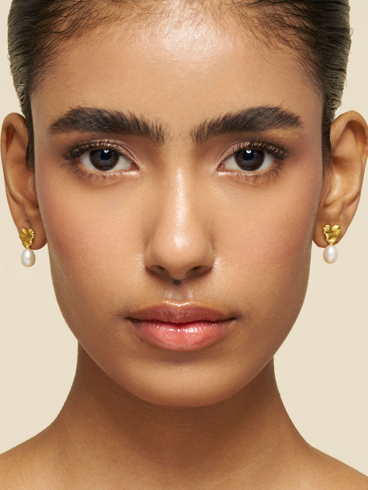 Molten Pearl Drop Earrings