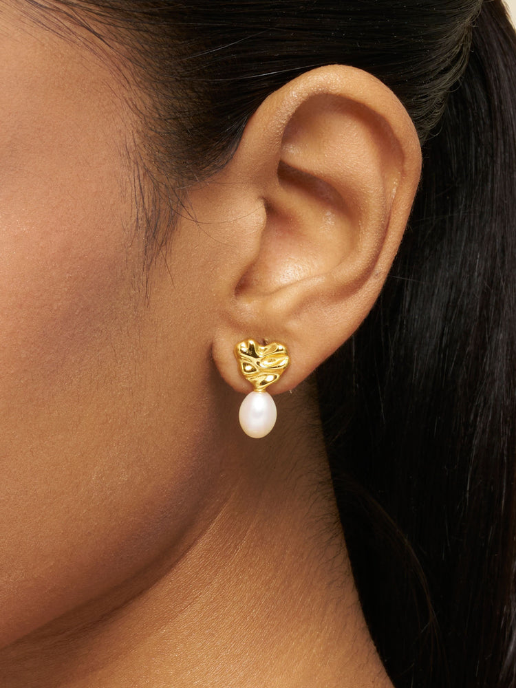 Molten Pearl Drop Earrings
