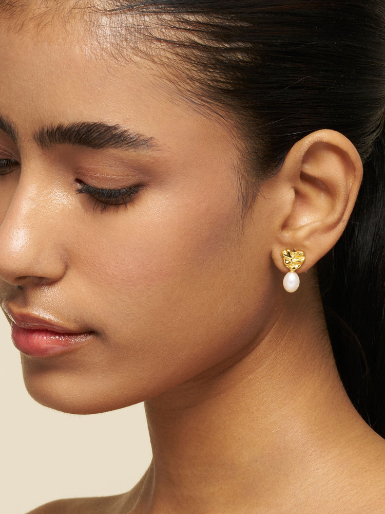 Molten Pearl Drop Earrings