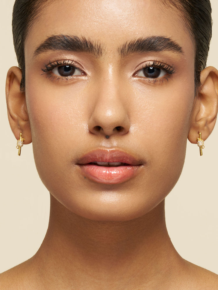 Pavé Wrap Knot Stud Earrings