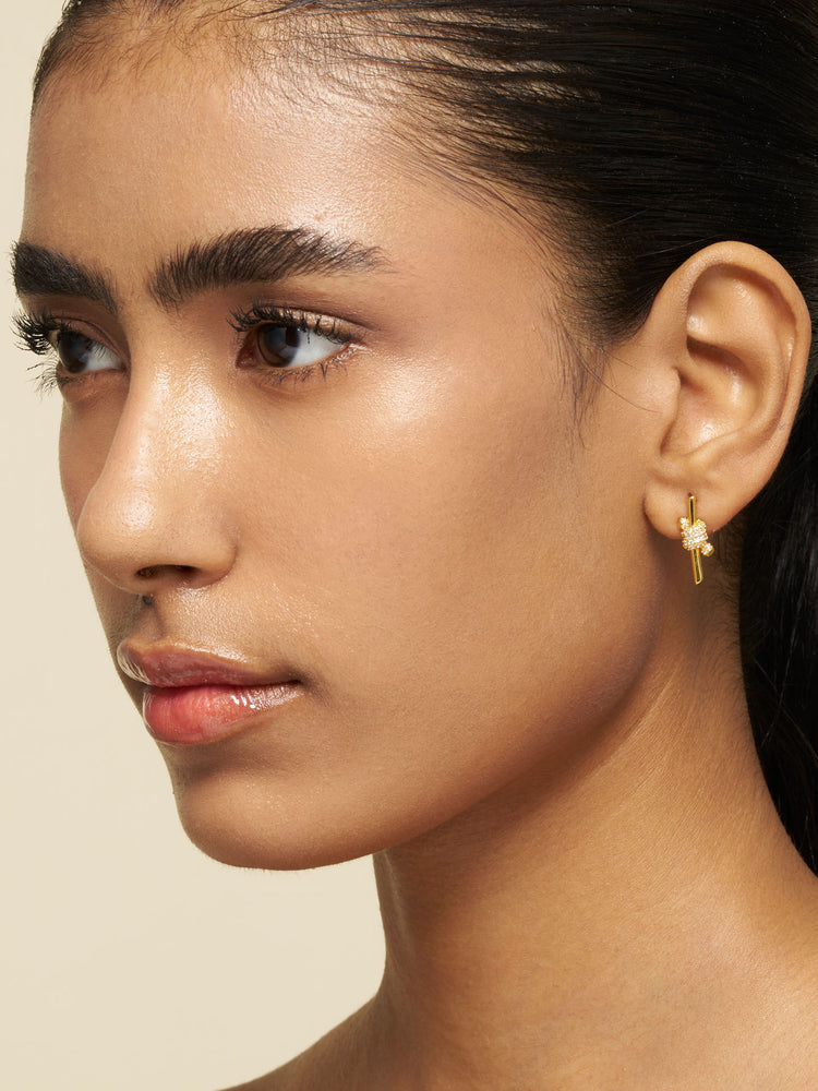 Pavé Wrap Knot Stud Earrings