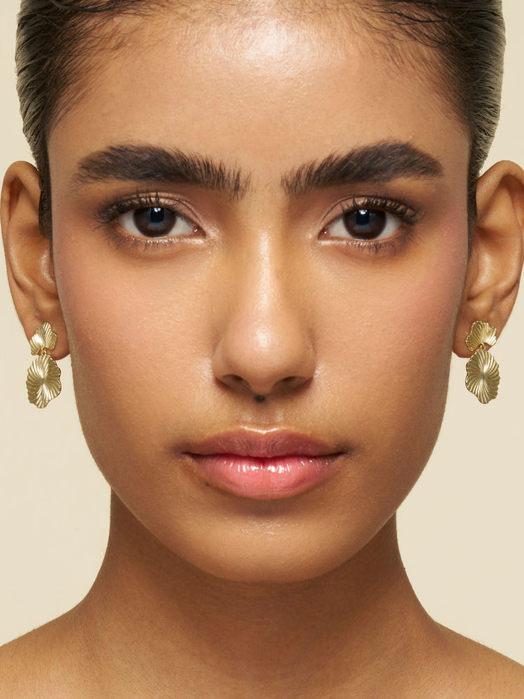 Double Bloom Dangle Earrings
