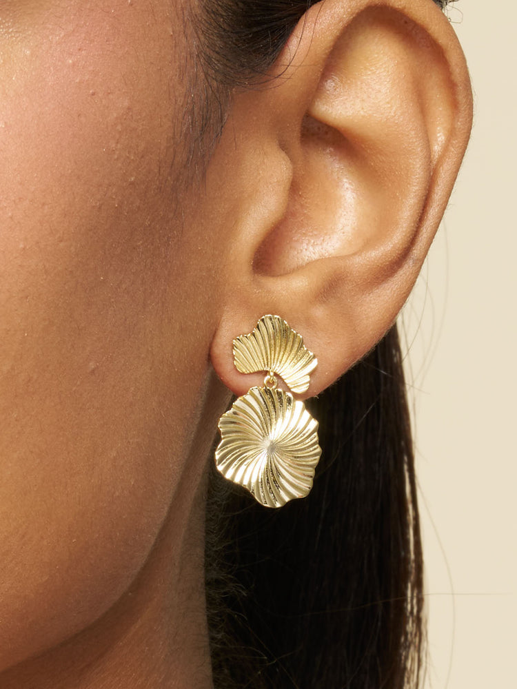 Double Bloom Dangle Earrings