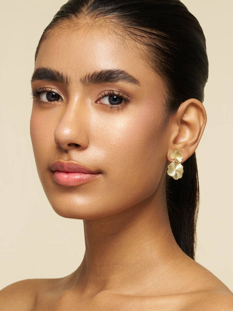 Double Bloom Dangle Earrings