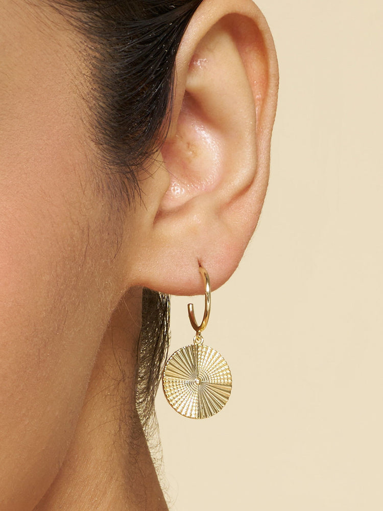 Solstice Disc Hoop Earrings