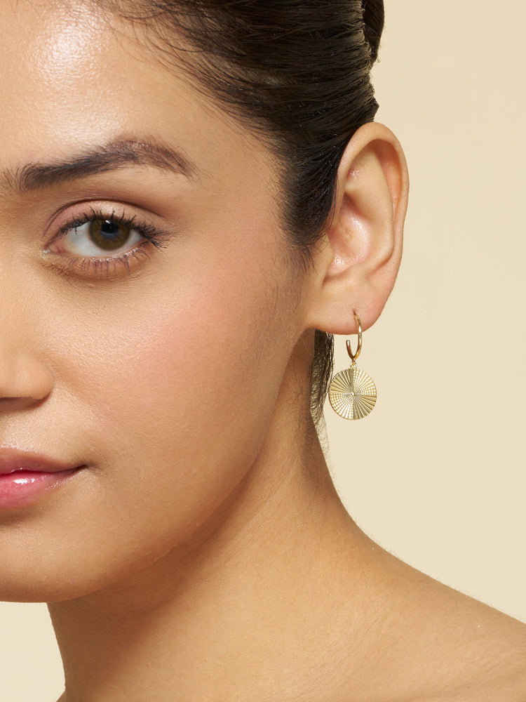 Solstice Disc Hoop Earrings