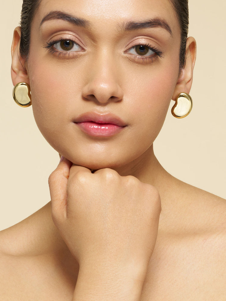Molten Bean Stud Earrings