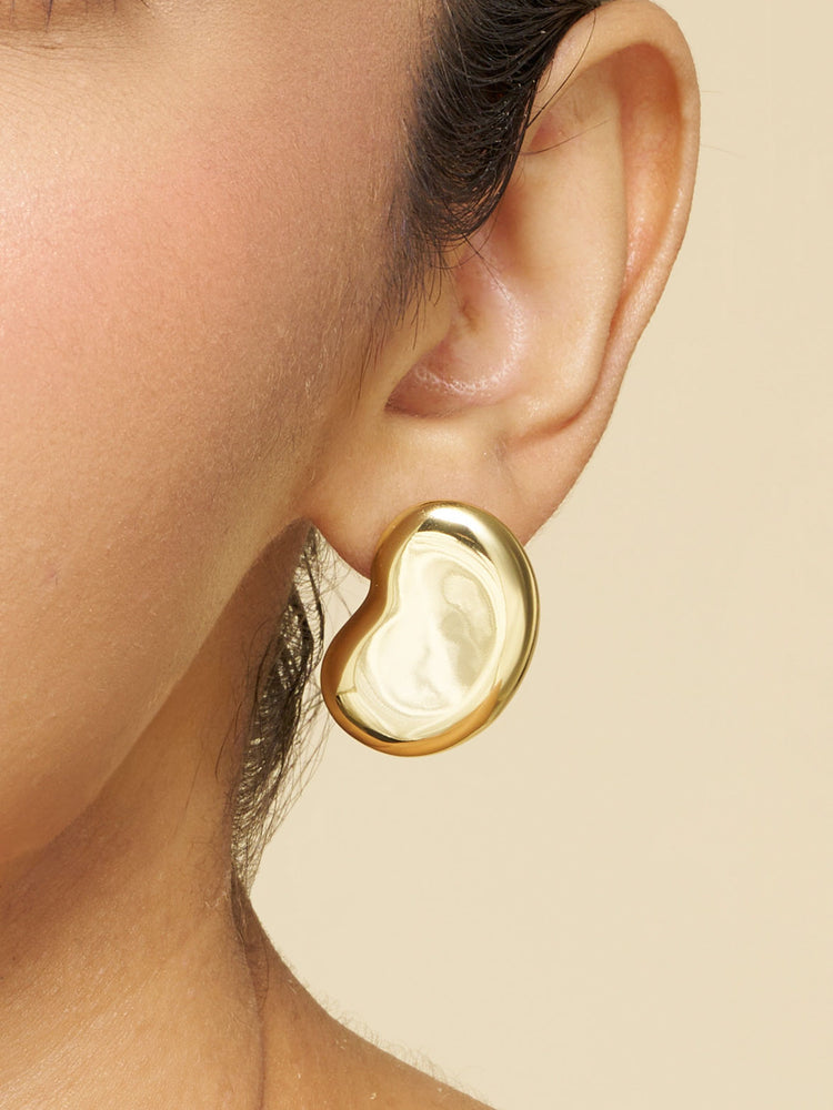 Molten Bean Stud Earrings