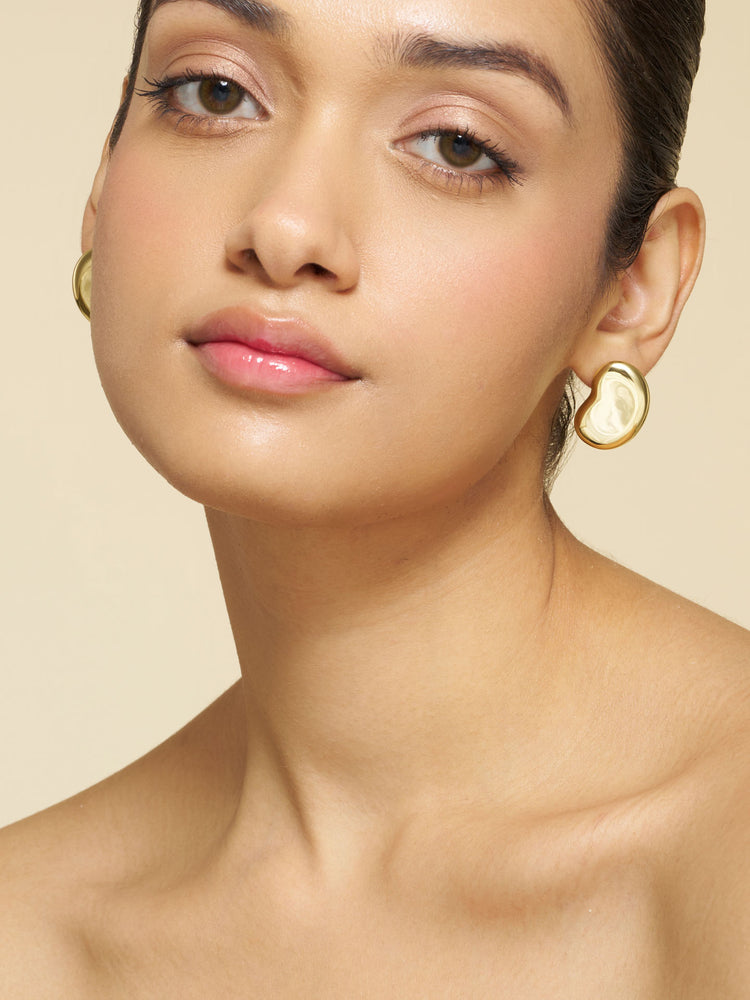 Molten Bean Stud Earrings