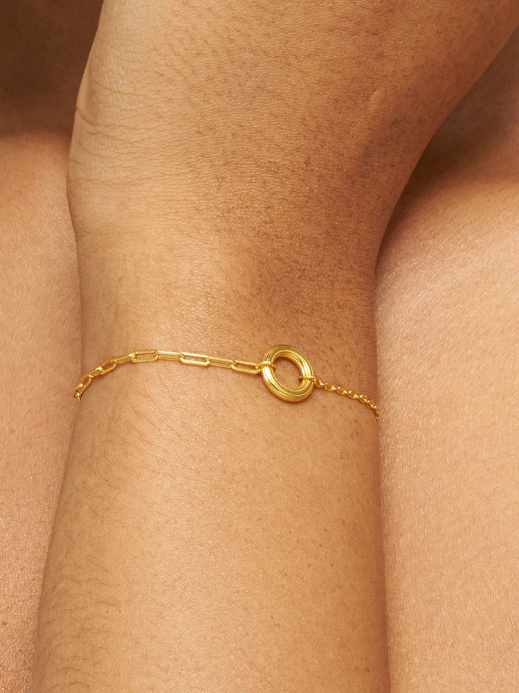 Golden Orbit Link Bracelet