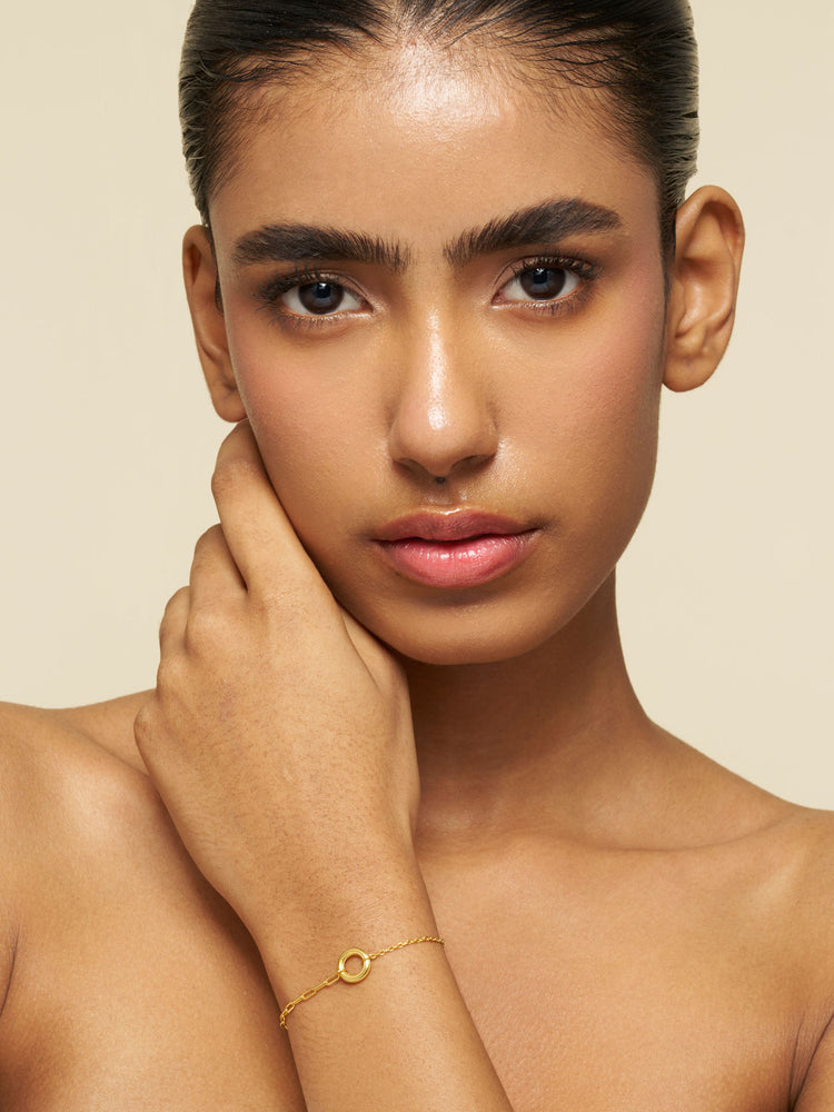 Golden Orbit Link Bracelet