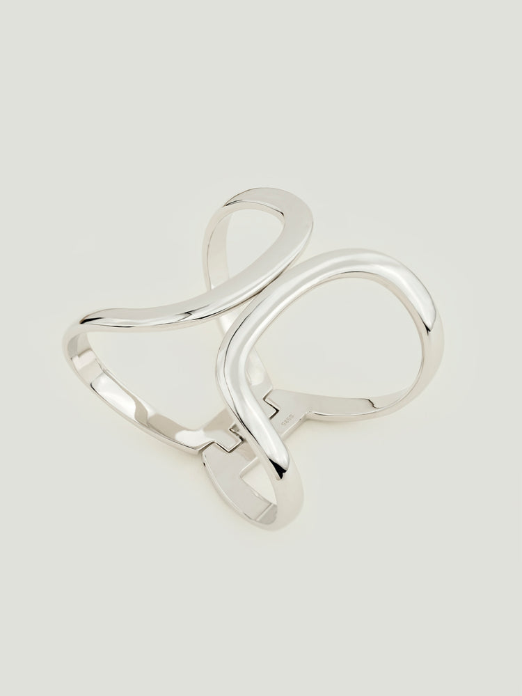 Solar Curve Cuff Bangle Silver Solar Curve Cuff Bangle Silver