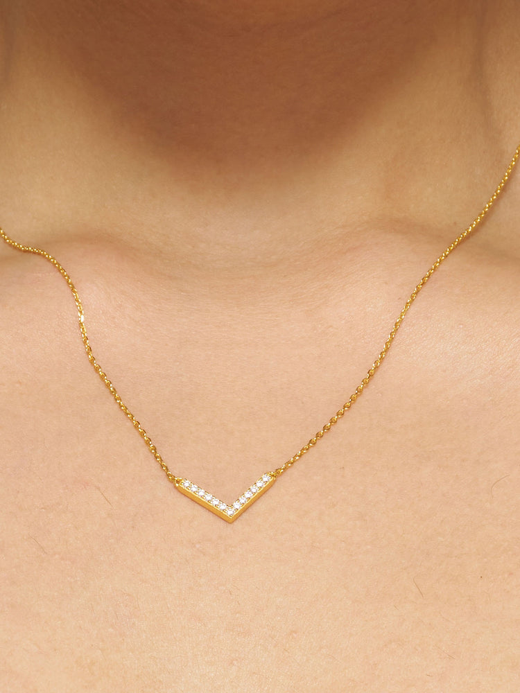 Radiant Chevron Crystal Necklace