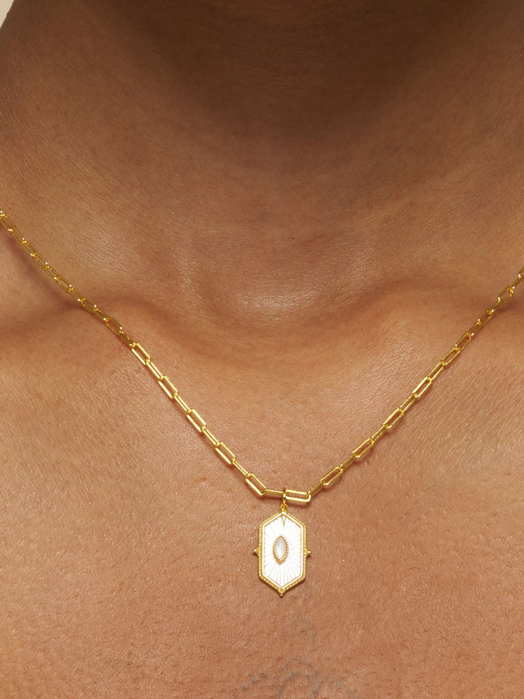 Luminous Hexa Ray & Linked Hearts Necklace Stack