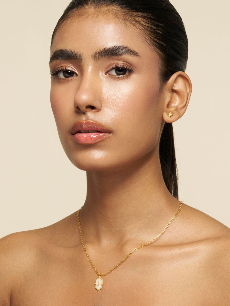 Luminous Hexa Ray & Linked Hearts Necklace Stack
