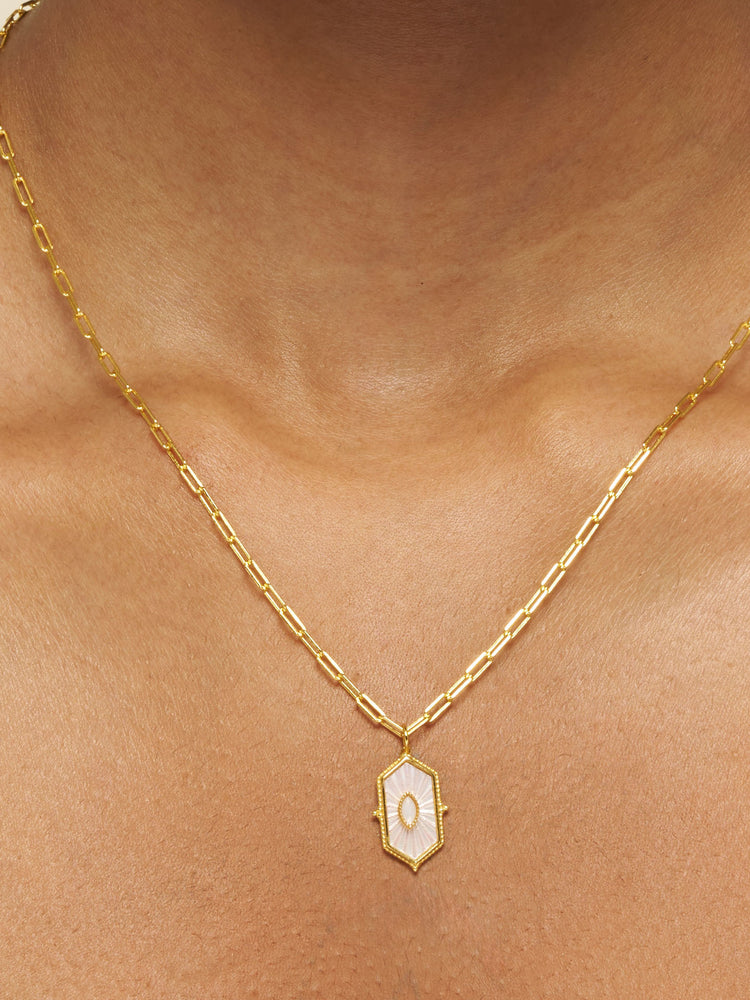 Luminous Hexa Ray Pendant Necklace