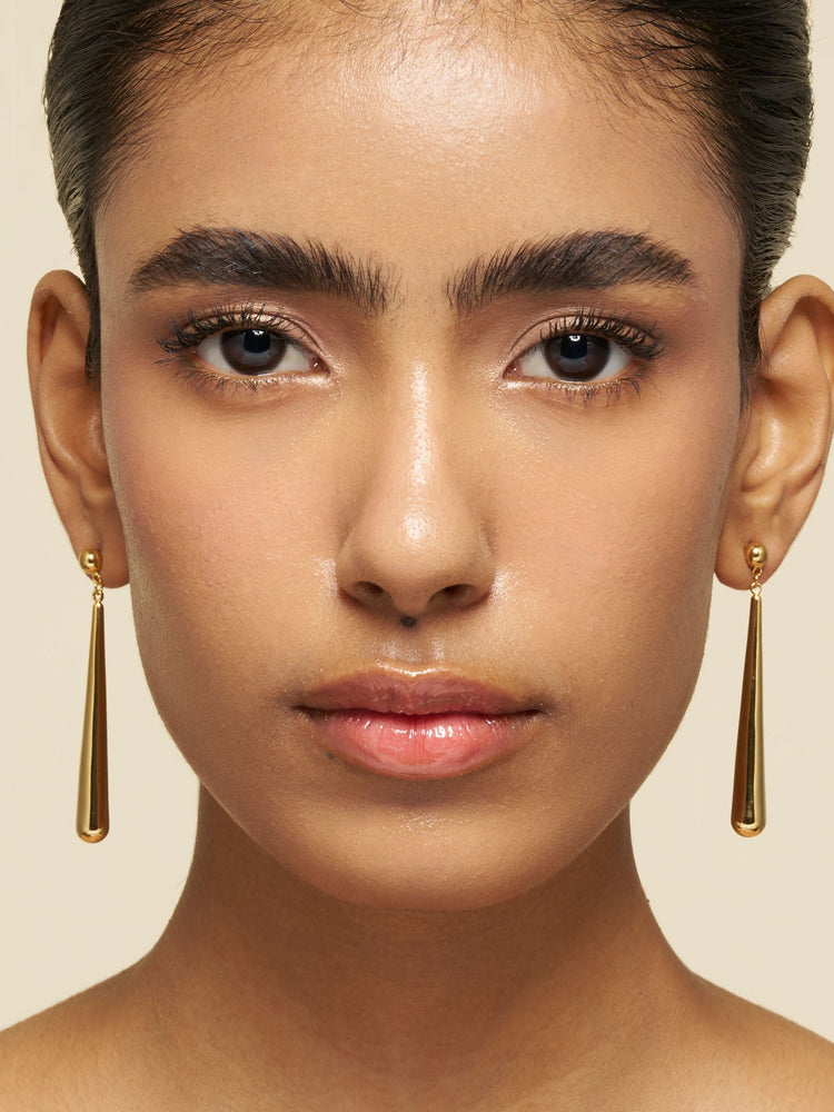 Long Teardrop Earrings Gold
