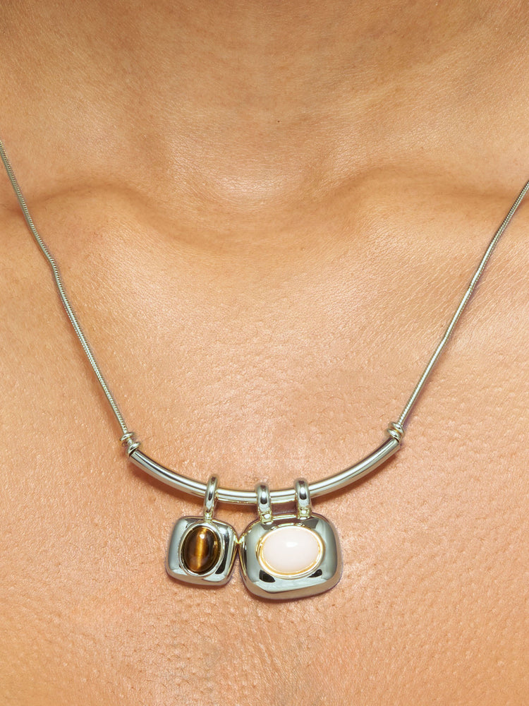 Ecliptic Duo Pendant Necklace Silver
