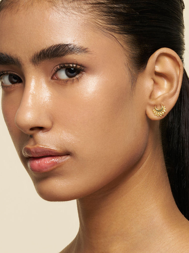 Solar Moon Stud Earrings