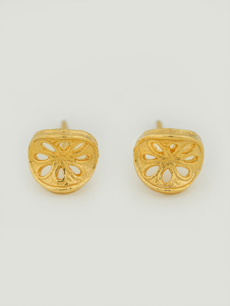 Lotus Coin Stud Earrings Lotus Coin Stud Earrings