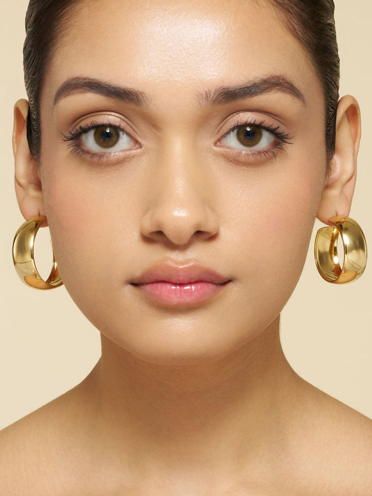Classic Oversized Gold Hoop Earrings