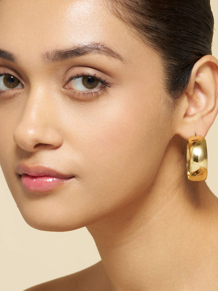 Classic Oversized Gold Hoop Earrings