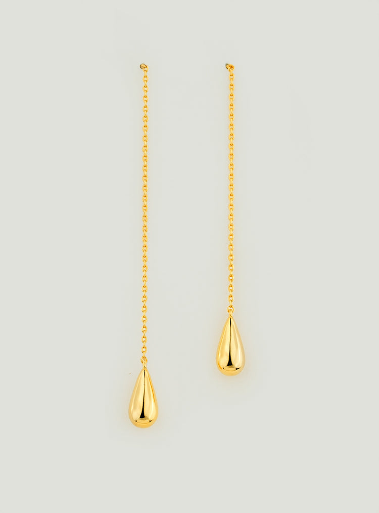 Golden Raindrop Threader Earrings Golden Raindrop Threader Earrings