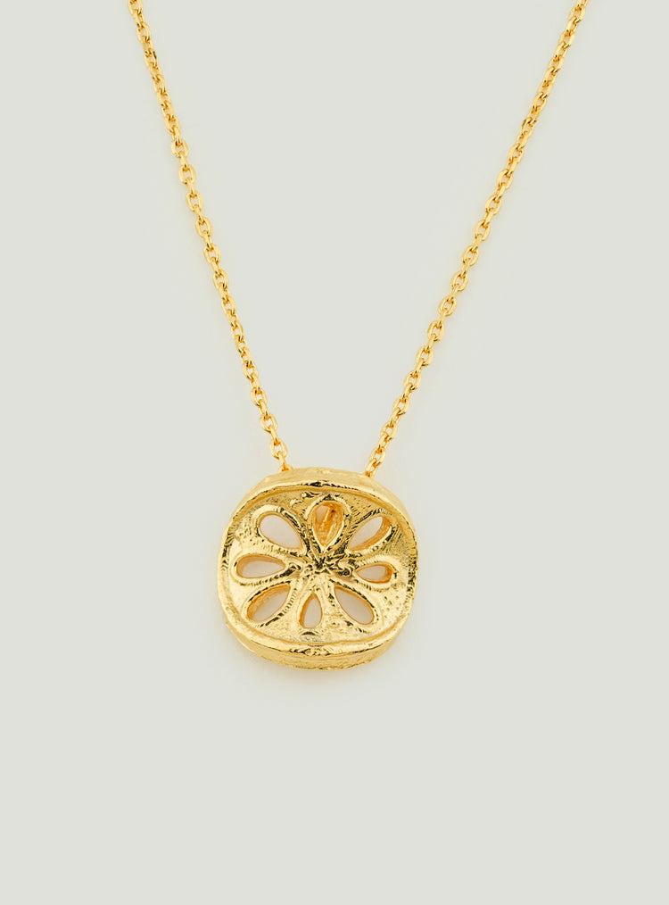 Lotus Coin Pendant Necklace Lotus Coin Pendant Necklace