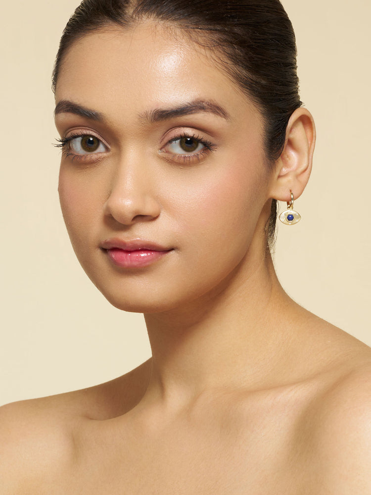 Midnight Eye Hoop Earrings