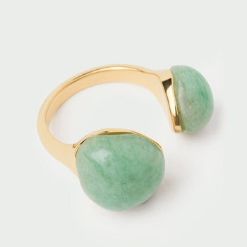 PDPAOLA Green Aventurine Gravity Ring