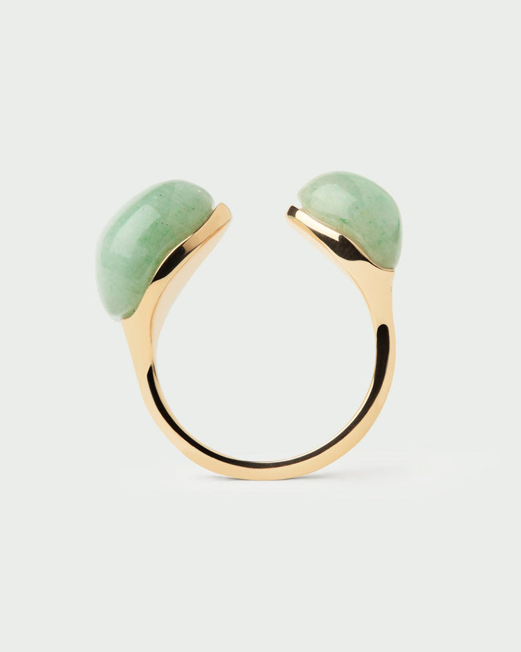 PDPAOLA Green Aventurine Gravity Ring