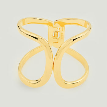Solar Curve Cuff Bangle Gold