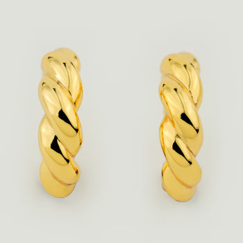 Brioche Twisted Hoop Cuff Earrings