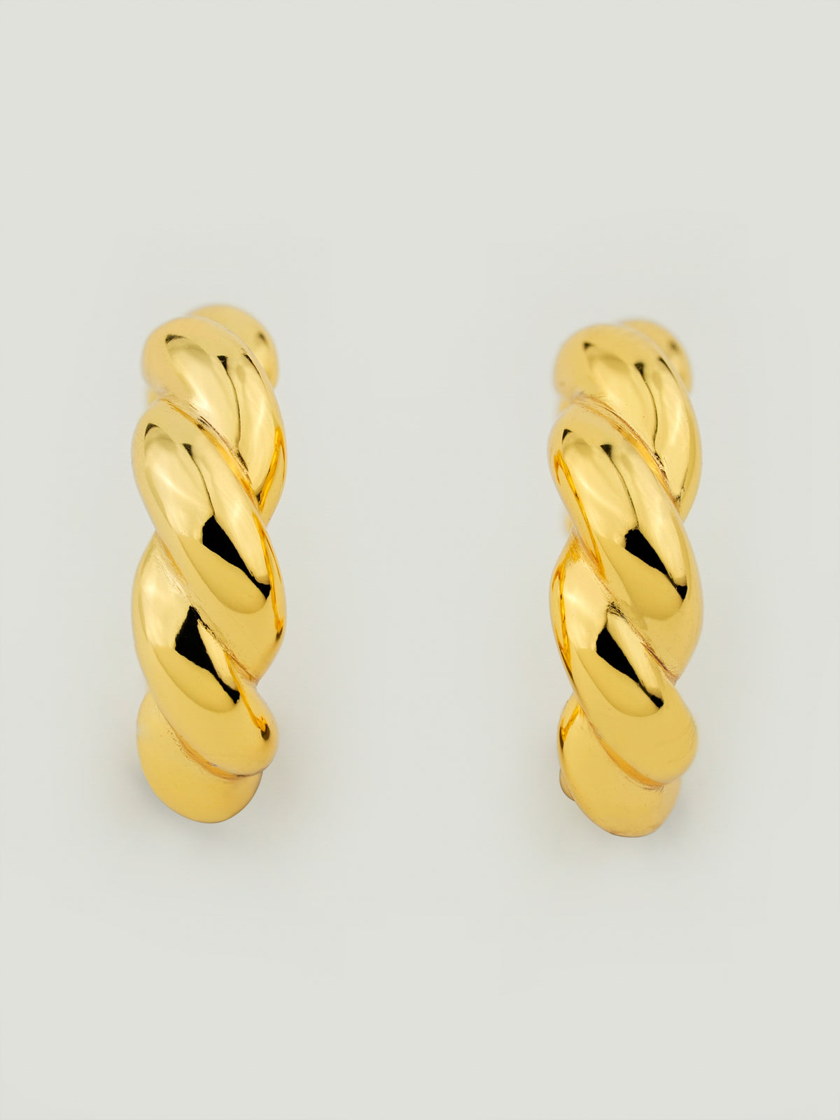 Brioche Twisted Hoop Cuff Earrings