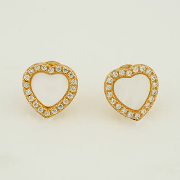 Mother of Pearl Halo Heart Stud Earrings