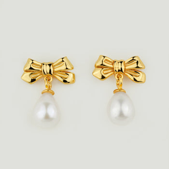 Belle Bow Pearl Earrings