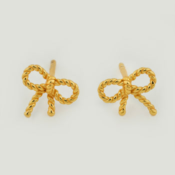 Rope Bow Stud Earrings