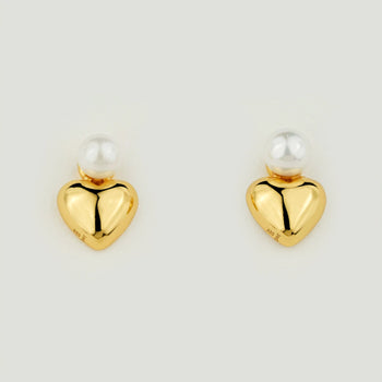 Sweetheart Pearl Stud Earrings