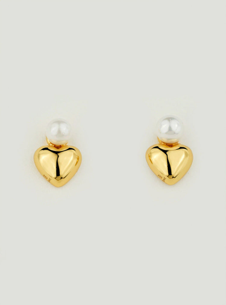 Sweetheart Pearl Stud Earrings
