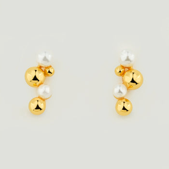 Pearl Bubble Cluster Stud Earrings
